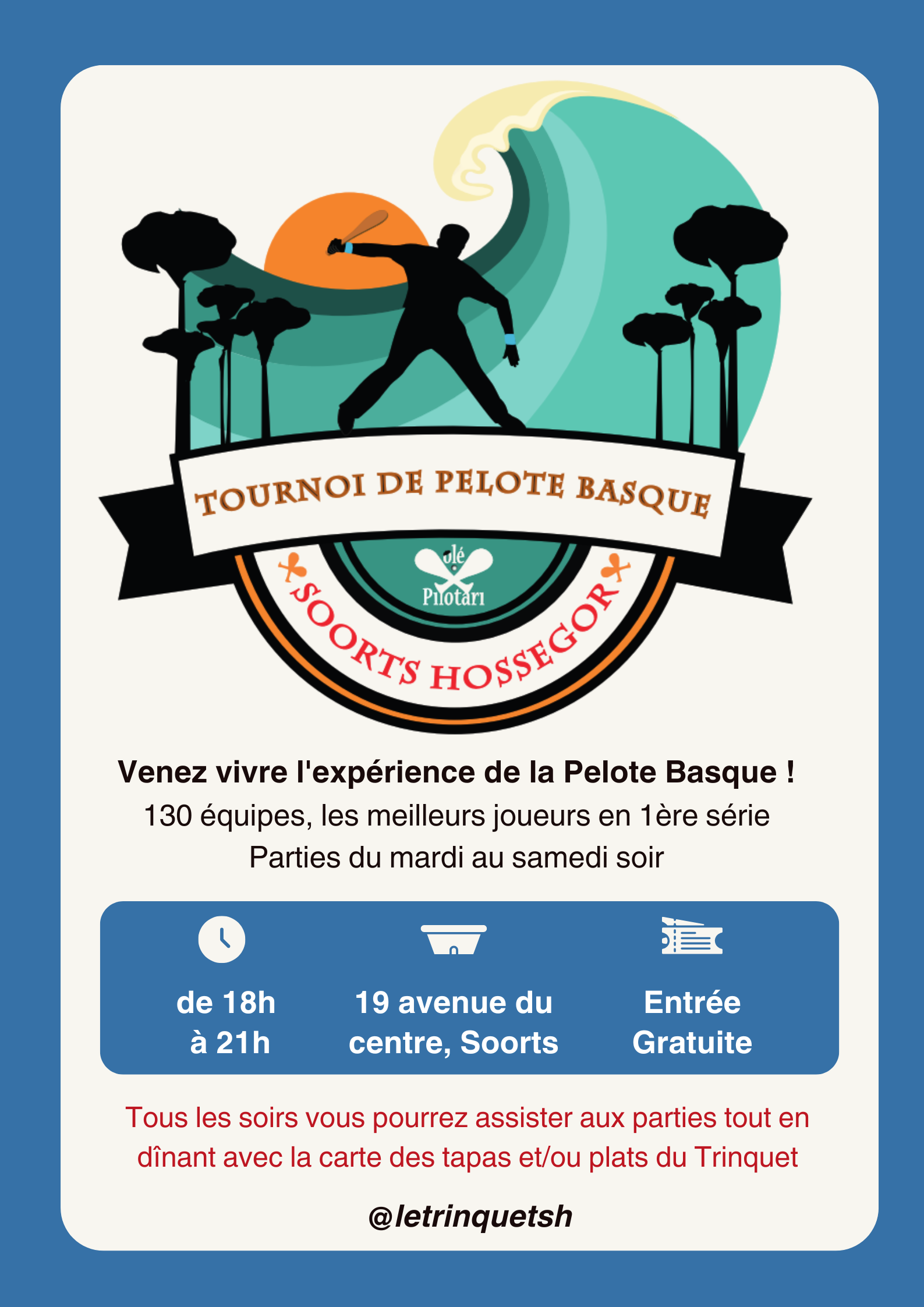 Affiche sportive tournoi de pelote basque - 2
