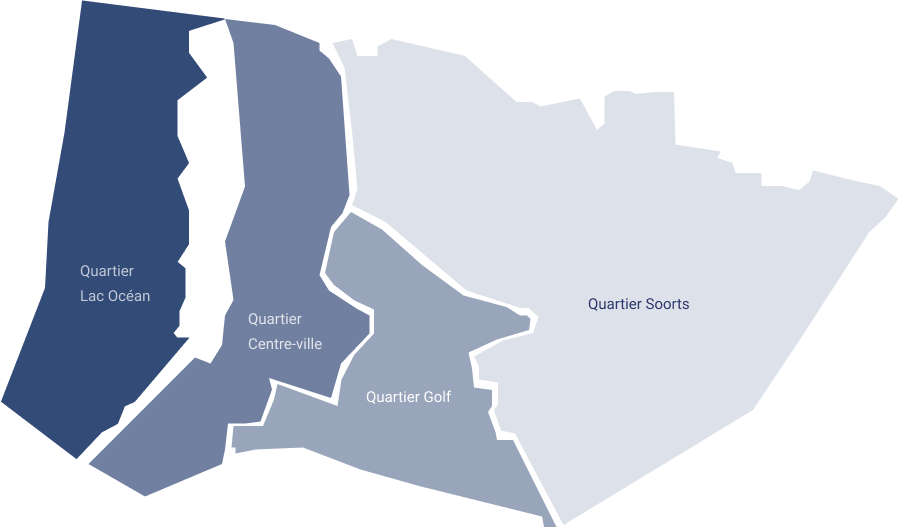 Carte des quartiers de la ville